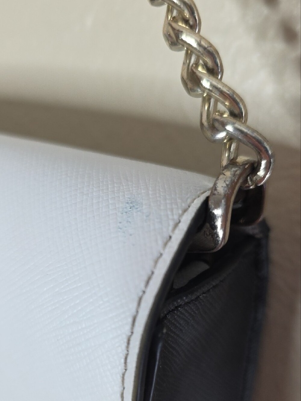 Kate Spade Carson Shoulder Bag Colorblock White Grey Saffiano Leather Minimalist - Picture 4 of 15